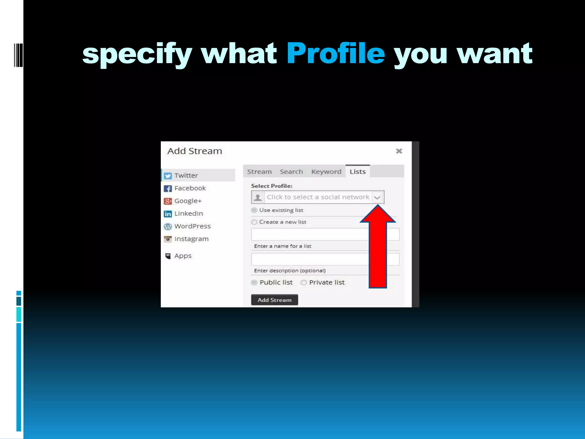specify what Profile you want
 