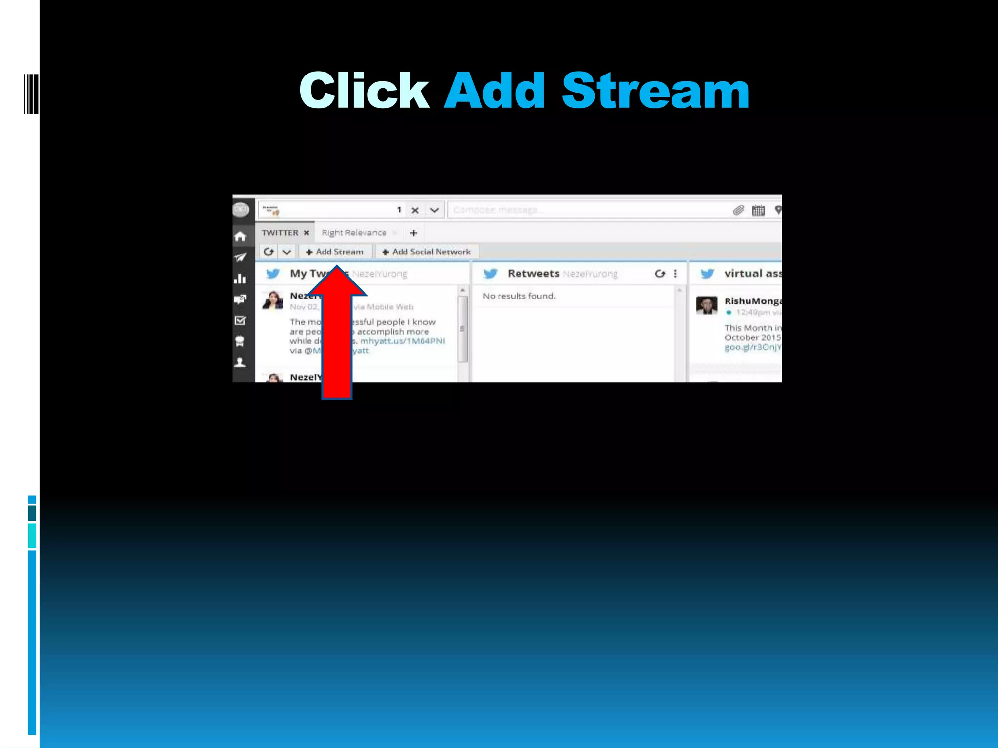 Click Add Stream
 