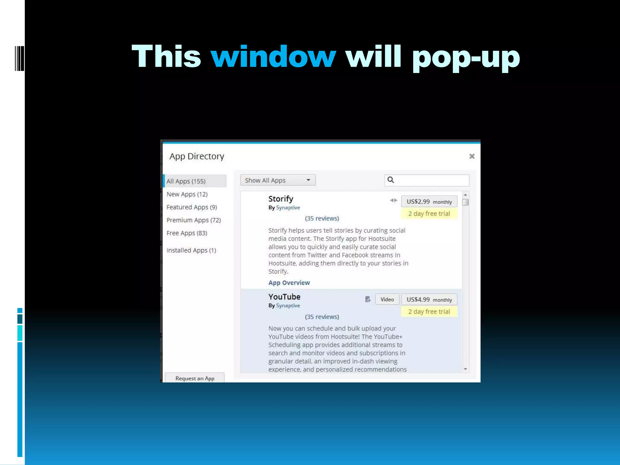 This window will pop-up
 