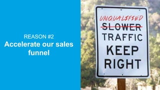 Page 14 #MKTGNATION
REASON #2
Accelerate our sales
funnel
 
