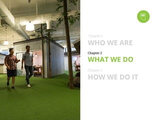 Chapter 1
WHO WE ARE
Chapter 2
WHAT WE DO
Chapter 3
HOW WE DO IT
 