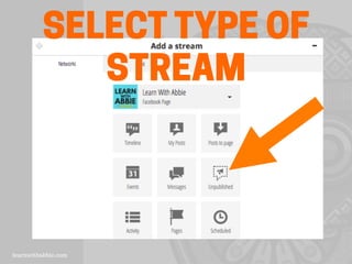 SELECT TYPE OF
STREAM
 