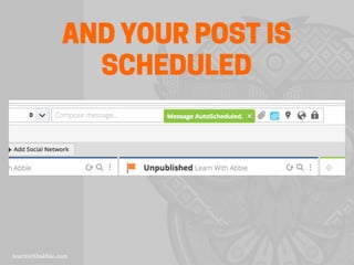 AND YOUR POST IS
SCHEDULED
 