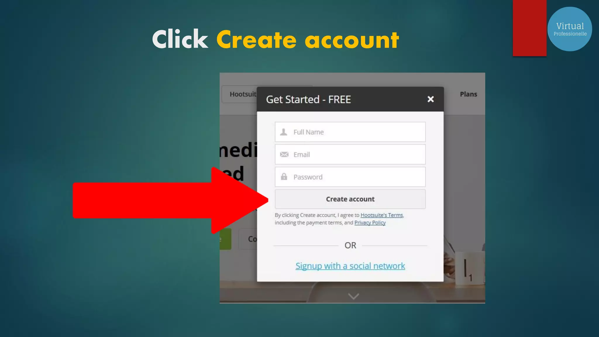 Click Create account
 
