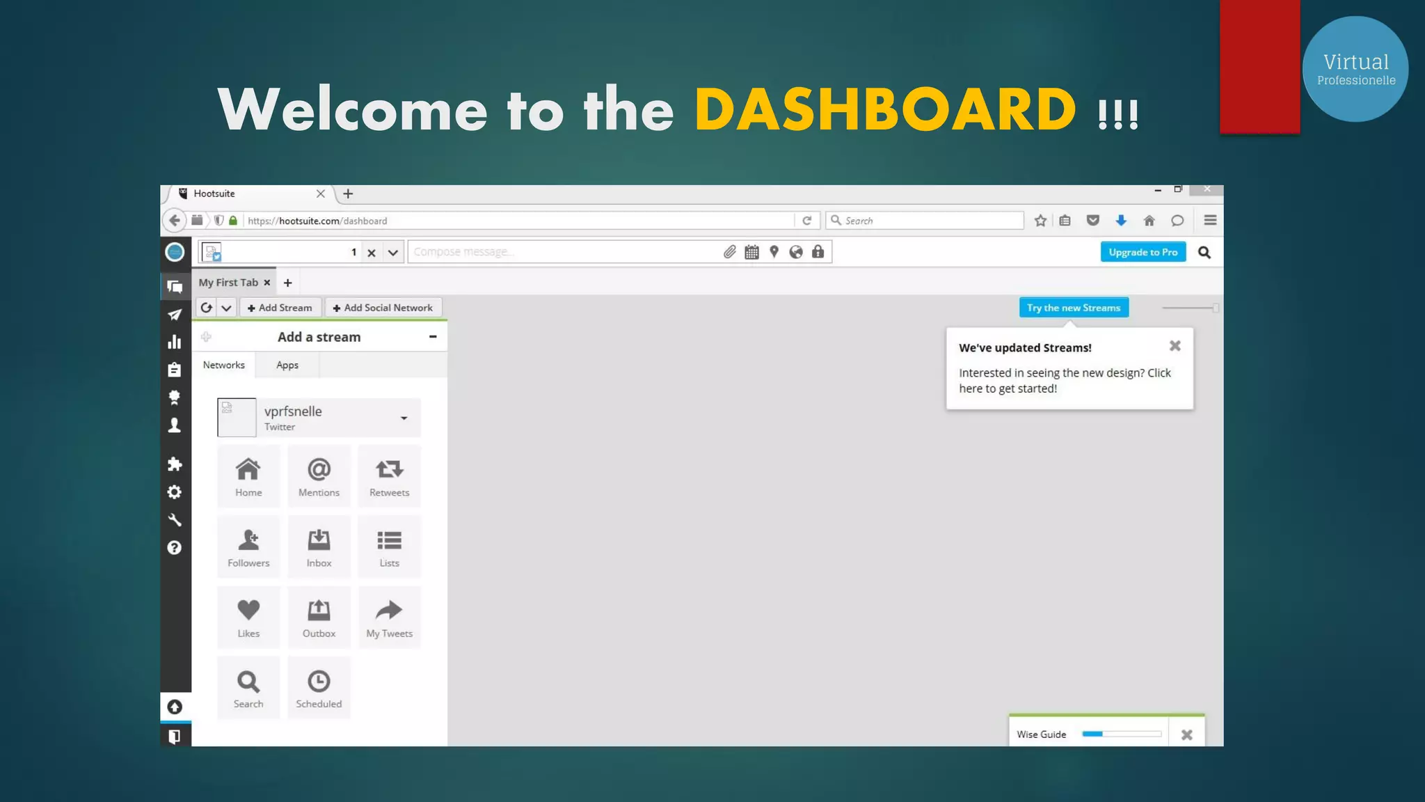 Welcome to the DASHBOARD !!!
 