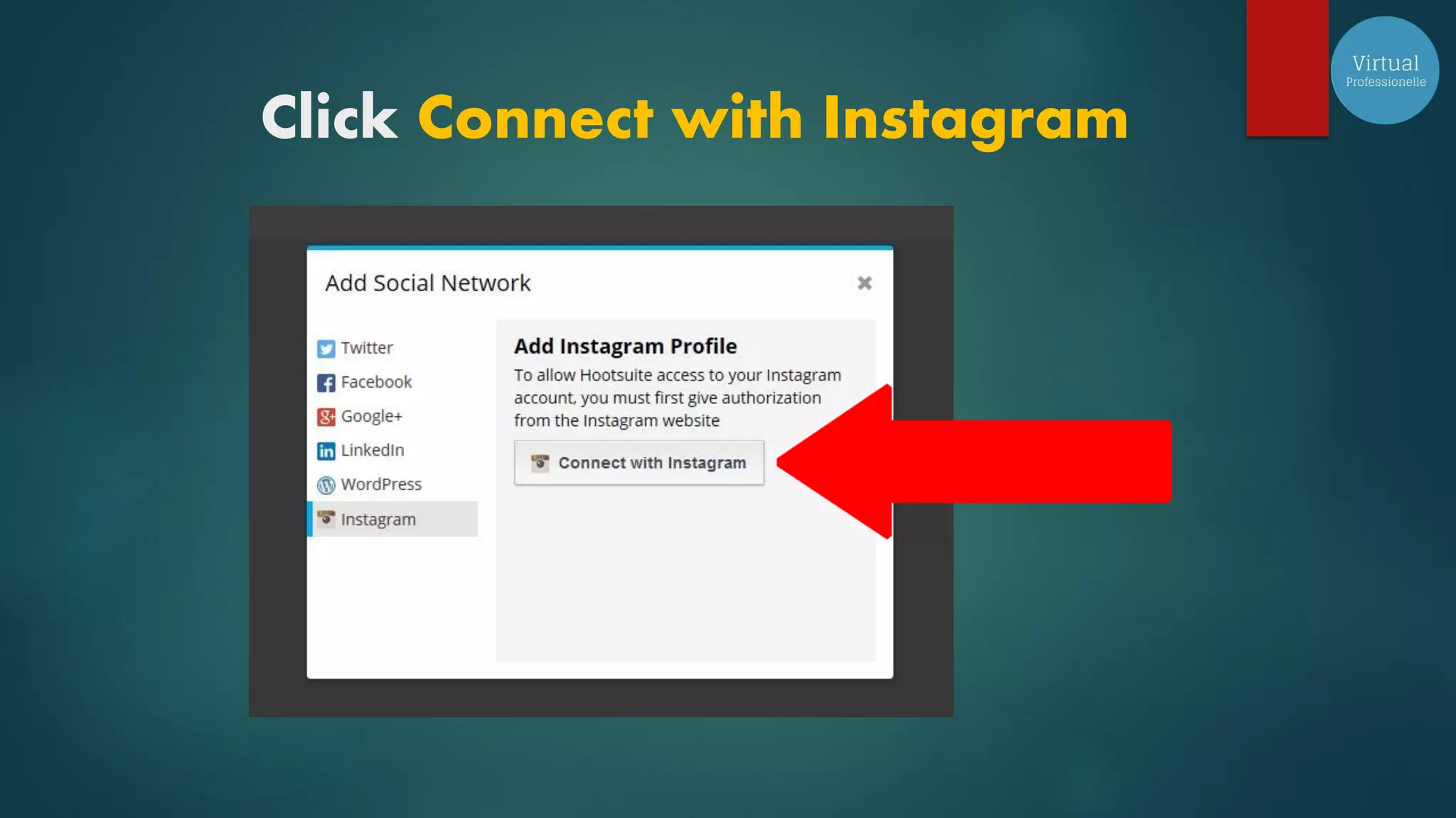 Click Connect with Instagram
 