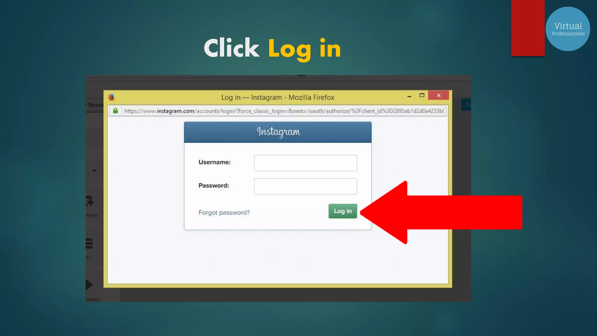 Click Log in
 