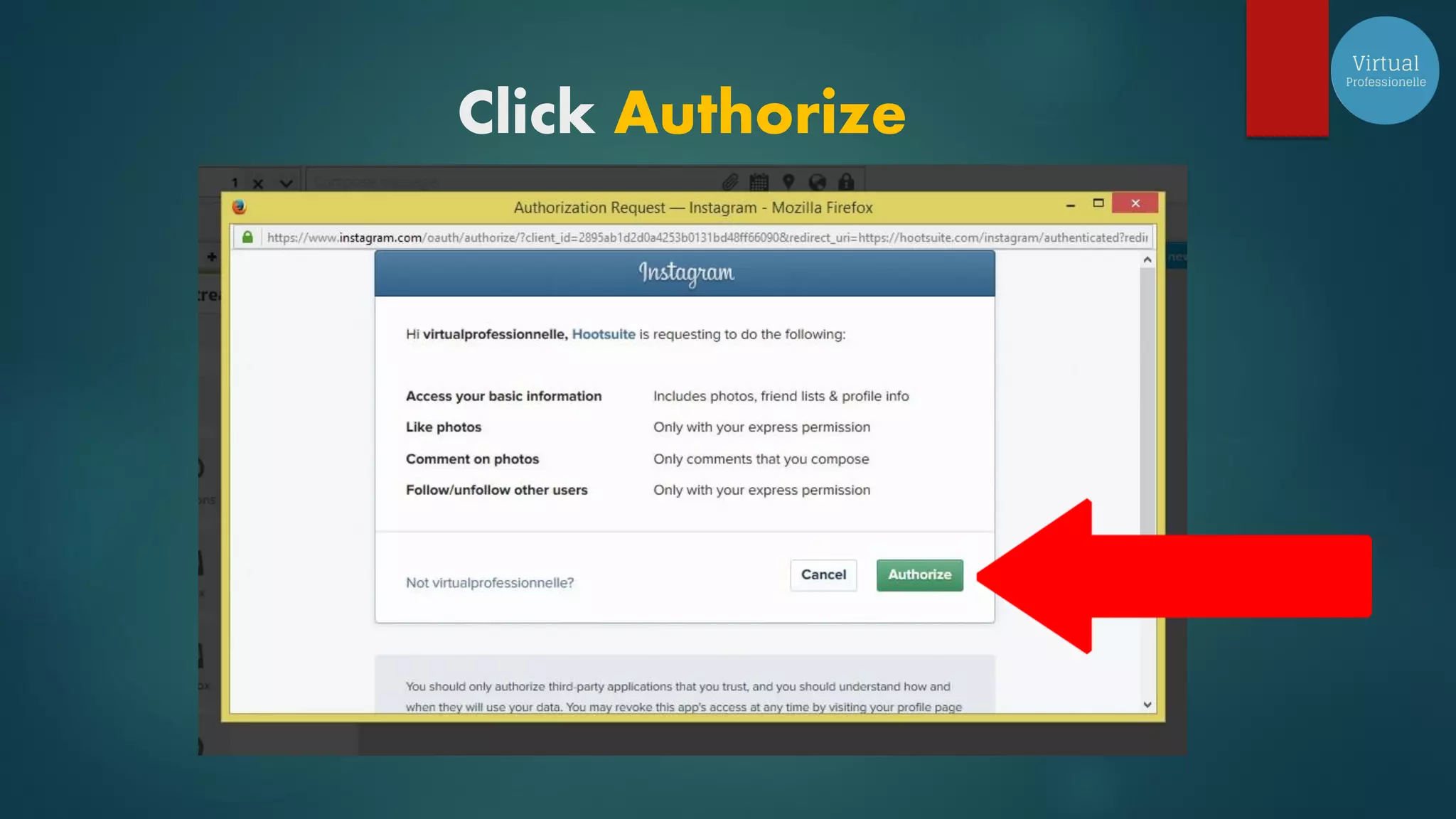 Click Authorize
 