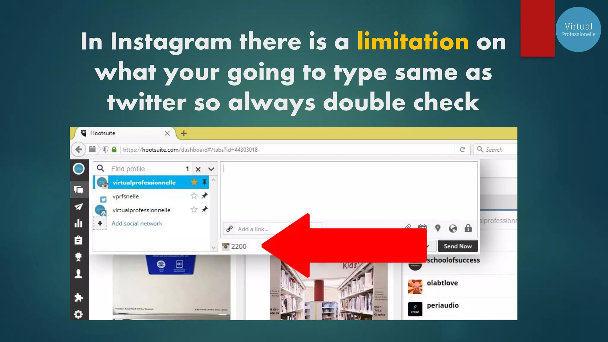 In Instagram there is a limitation on
what your going to type same as
twitter so always double check
 