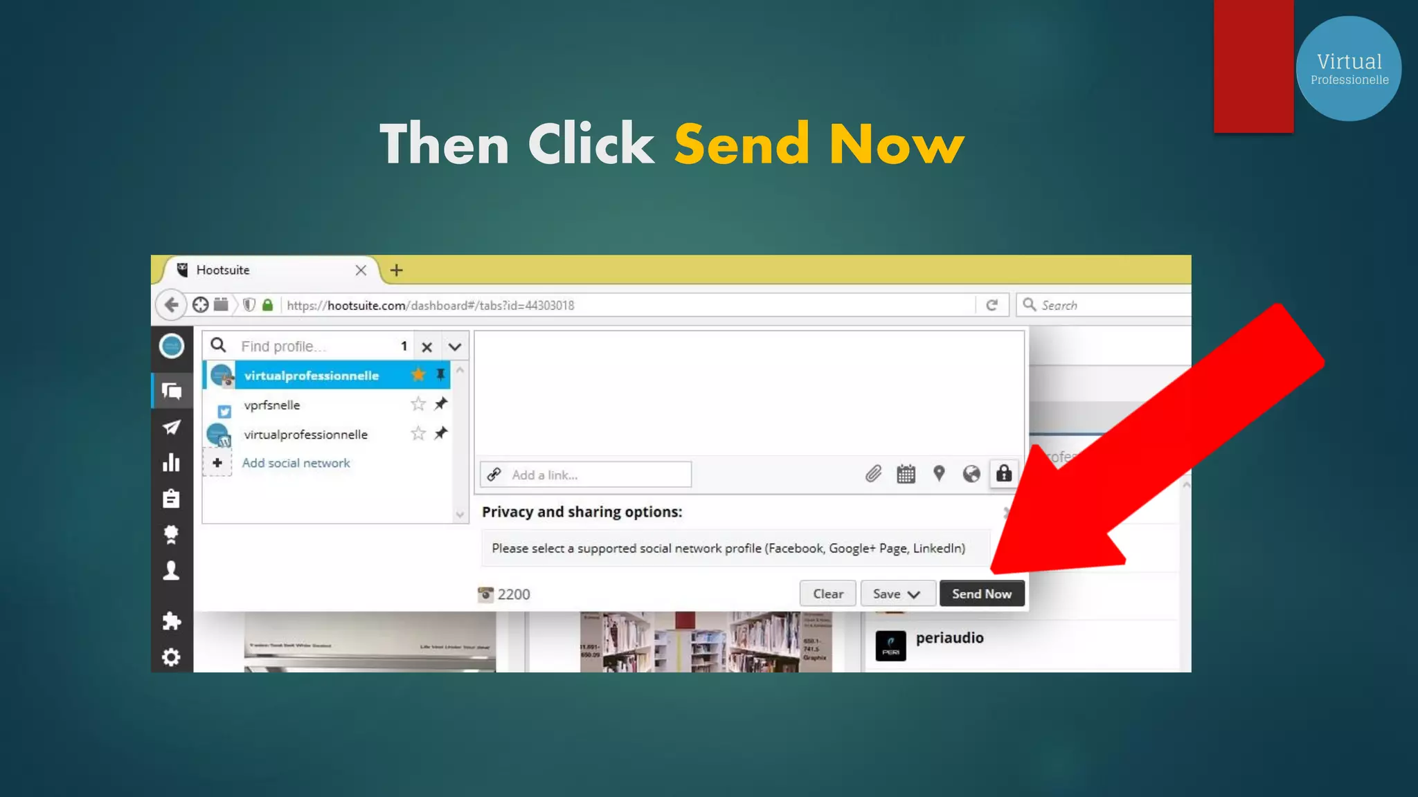 Then Click Send Now
 
