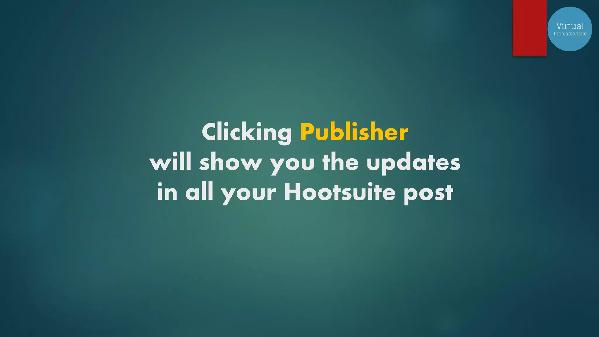 Clicking Publisher
will show you the updates
in all your Hootsuite post
 