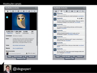 Hootsuite canais
 