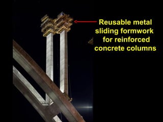 Reusable metal
sliding formwork
for reinforced
concrete columns

 