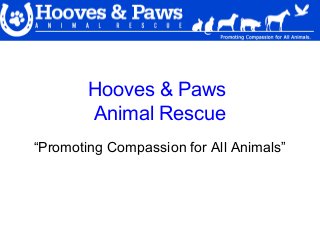 Hooves & Paws
Animal Rescue
“Promoting Compassion for All Animals”
 