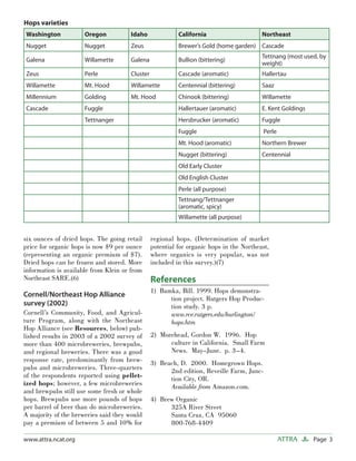 Hop Production Map Hops: Organic Production | PDF