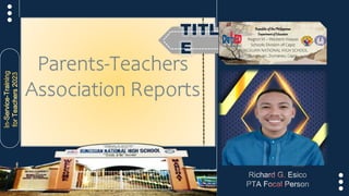 TITL
E
Republicof thePhilippines
Departmentof Education
Region VI – Western Visayas
Schools Division of Capiz
BUNGSUAN NATIONAL HIGH SCHOOL
Bungsuan, Dumarao, Capiz
 