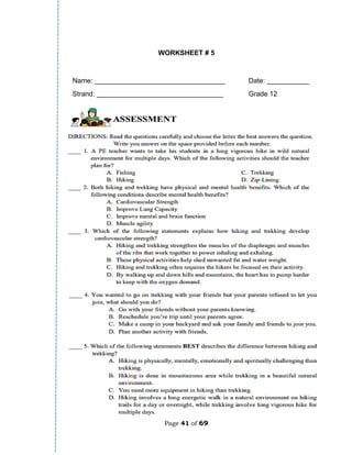 Page 41 of 69
WORKSHEET # 5
Name: __________________________________ Date: ___________
Strand: _________________________________ Grade 12
 