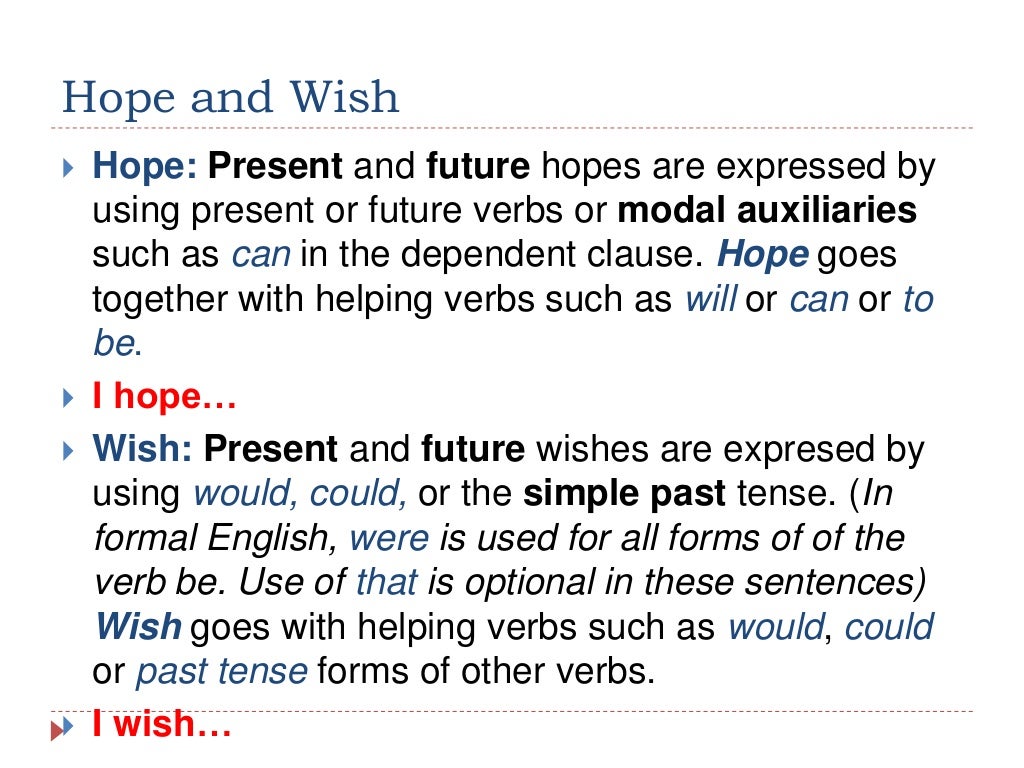 Hope and Wish