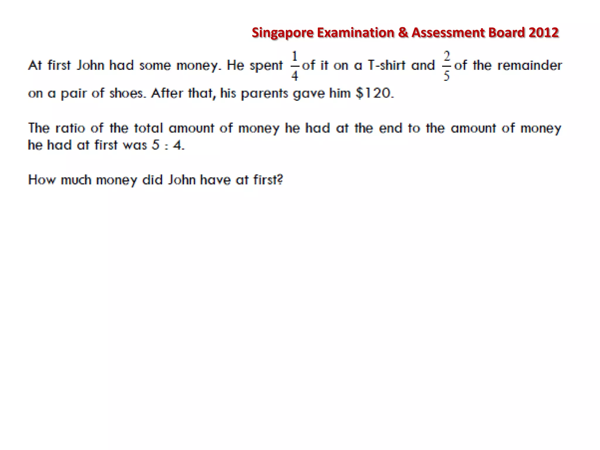 Singapore Examination & Assessment Board 2012
 