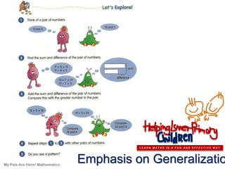 LEARN MATHS IN A FUN AND EFFECTIVE WAY




My Pals Are Here! Mathematics
                                Emphasis on Generalizatio
 