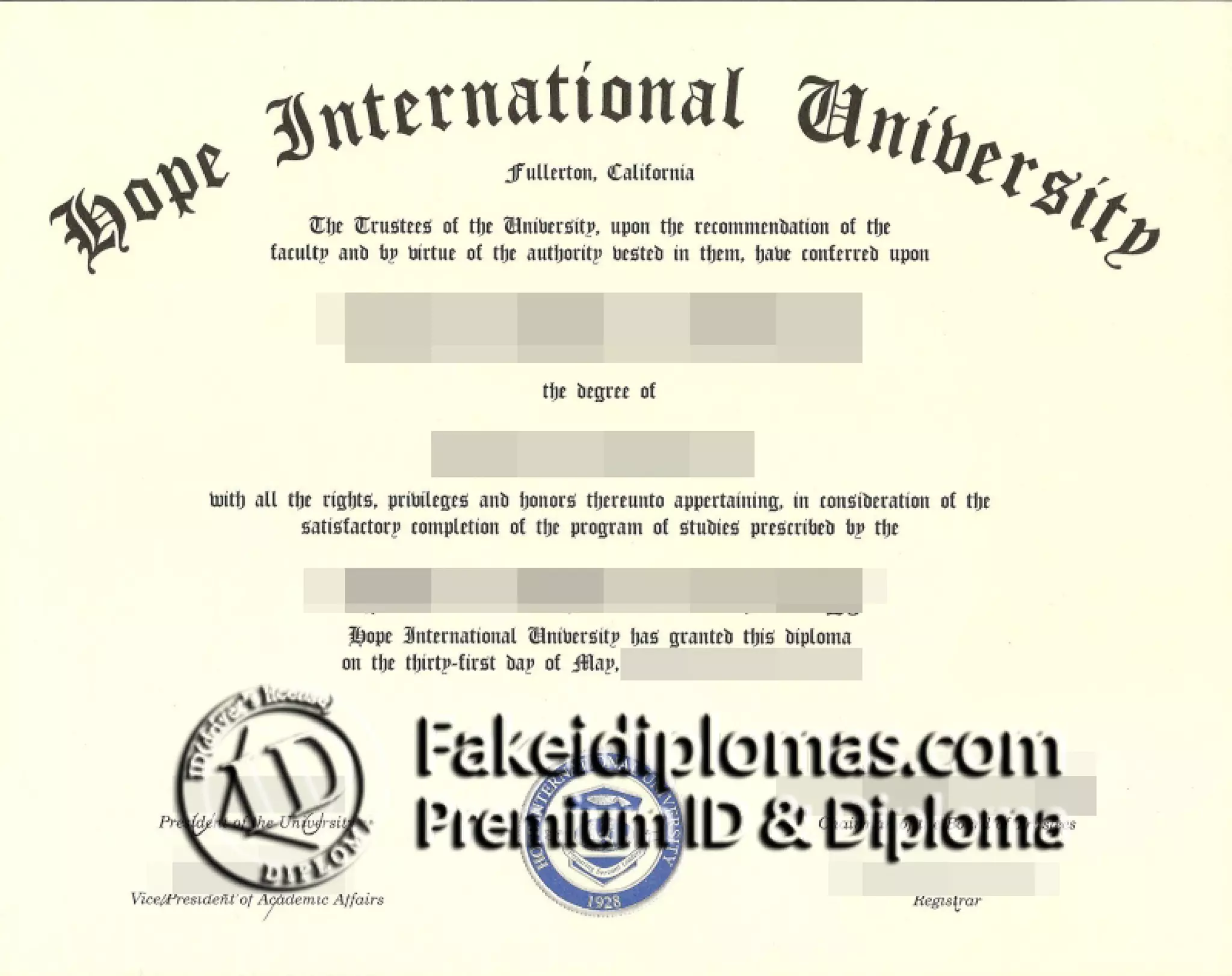 Hope International University degree PPT