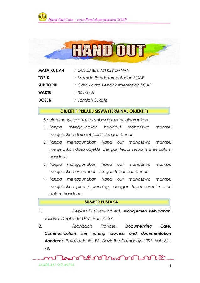 Ho pendokumentasian soap zm ref 2