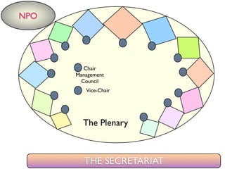 The Plenary
Chair
Management
Council
Vice-Chair
NPO
THE SECRETARIAT
 