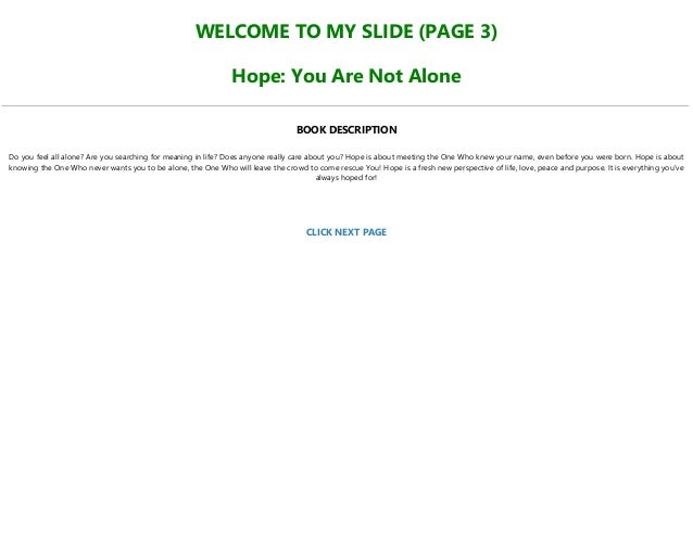 Free Download Hope You Are Not Alone Full Pdf Online