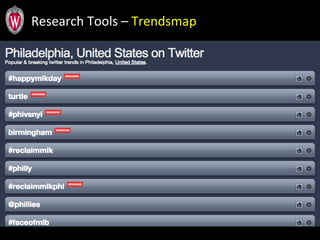 Research	
  Tools	
  –	
  Trendsmap	
  
 