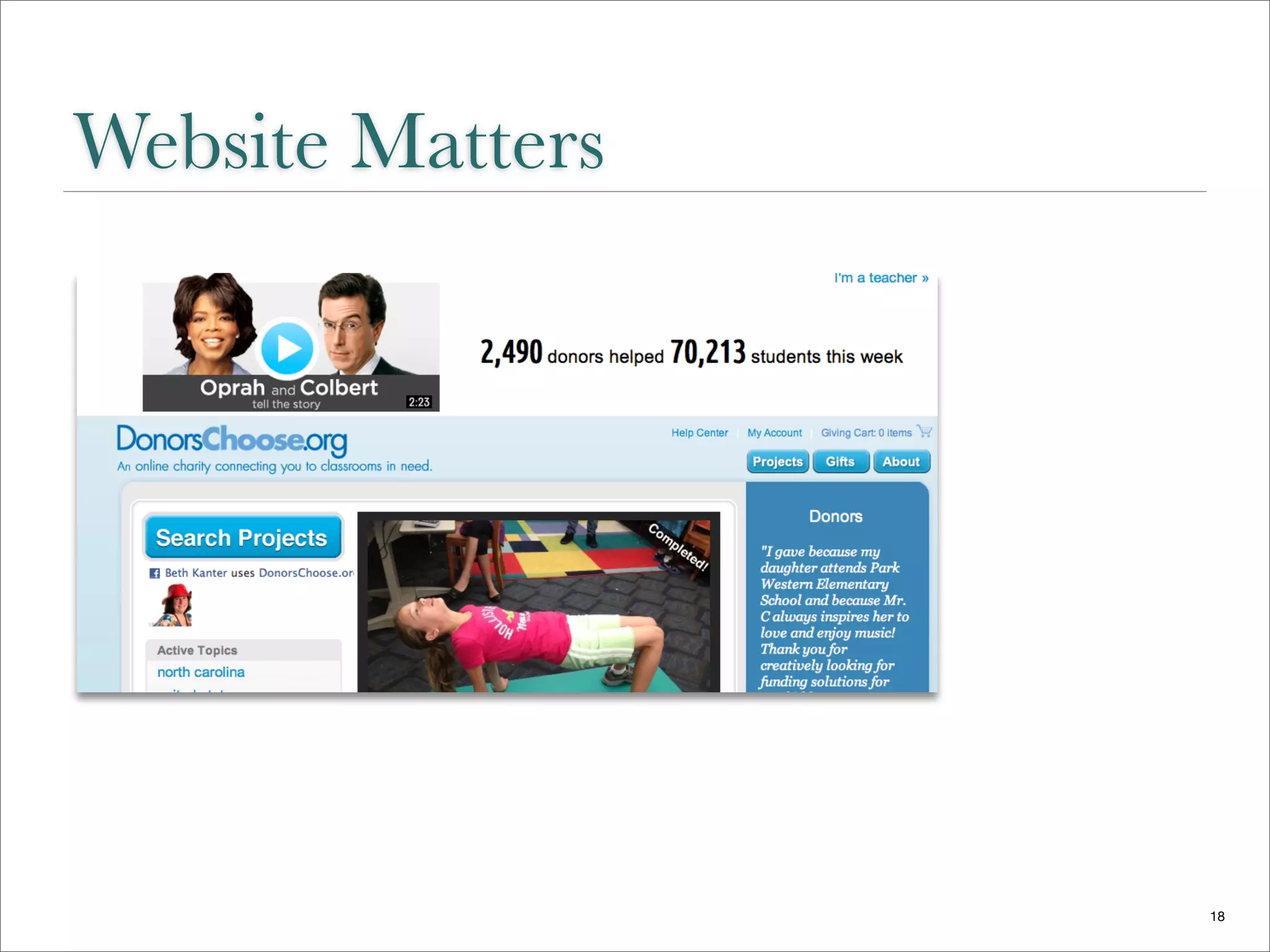 Website Matters




                  18
 