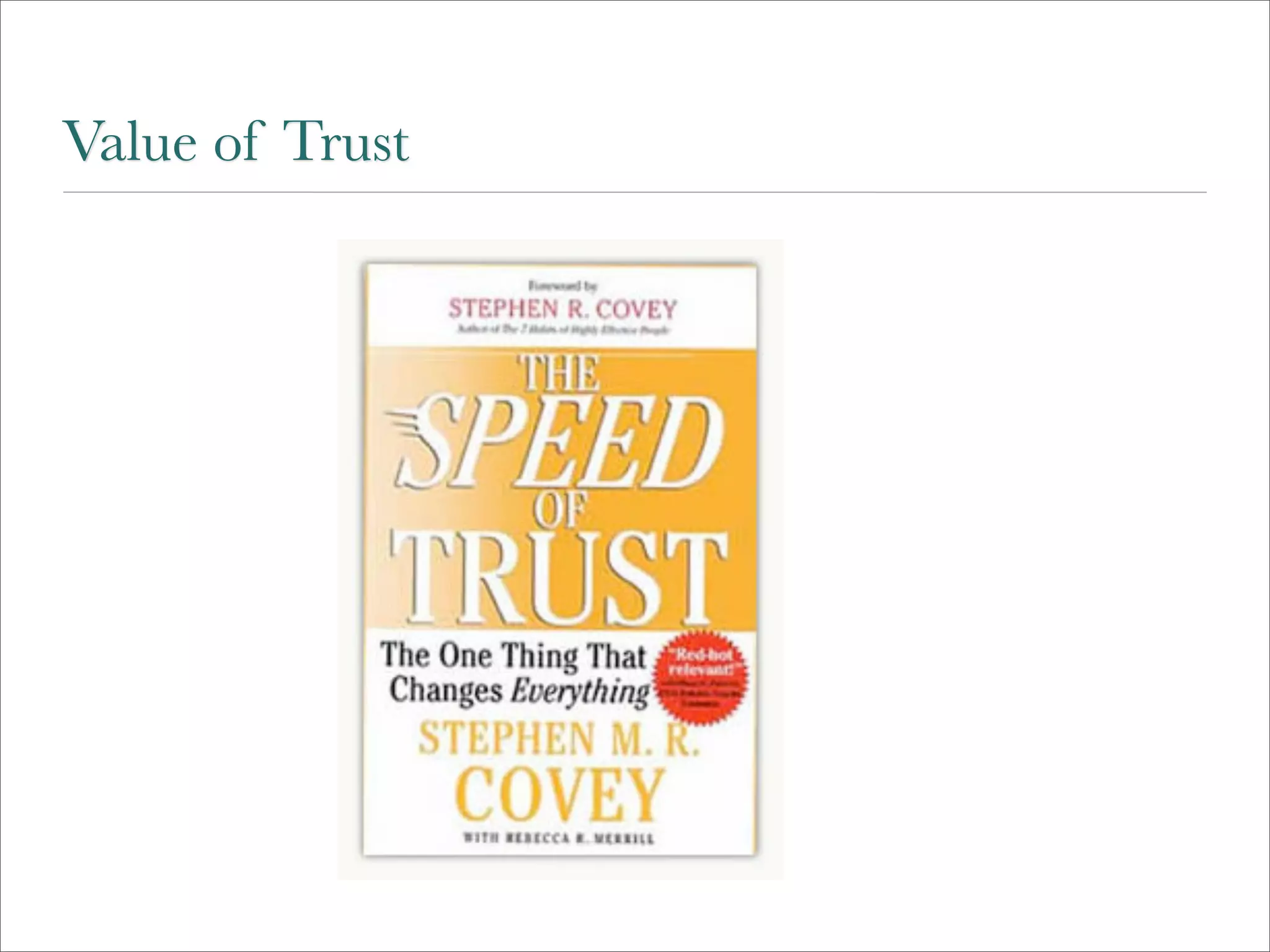 Value of Trust
 