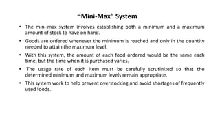 inventory control of foods | PPTX