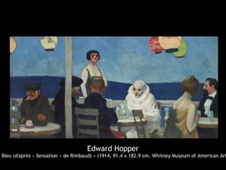 Edward Hopper
r Bleu (d'après « Sensation » de Rimbaud) » (1914, 91.4 x 182.9 cm. Whitney Museum of American Art
 