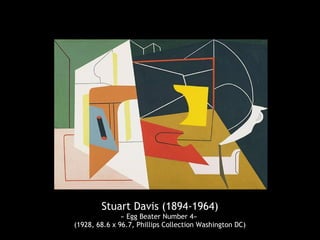 Stuart Davis (1894-1964)
« Egg Beater Number 4»
(1928, 68.6 x 96.7, Phillips Collection Washington DC)
 