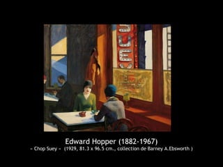 Edward Hopper (1882-1967)
« Chop Suey » (1929, 81.3 x 96.5 cm., collection de Barney A.Ebsworth )
 