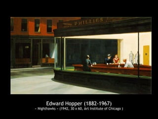 Edward Hopper (1882-1967)
« Nighthawks » (1942, 30 x 60, Art Institute of Chicago )
 