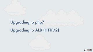 Upgrading to php7
Upgrading to ALB (HTTP/2)
 