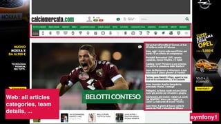 Web: all articles
categories, team
details, ...
symfony1
 