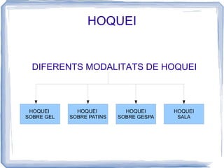 HOQUEI DIFERENTS MODALITATS DE HOQUEI 