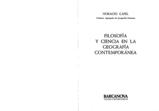 Horacio capel filosofia y ciencia en la geografia contemporanea | PDF