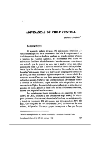 Horacio Gutiérrez - Adivinanzas de Chile central