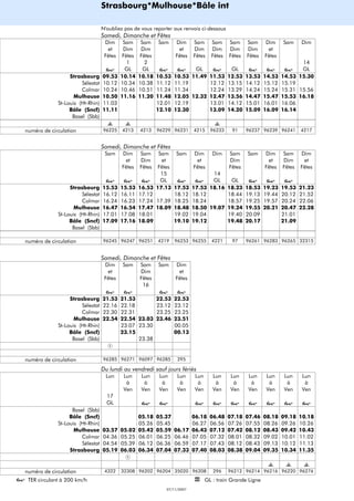 Horaires bale mulhouse