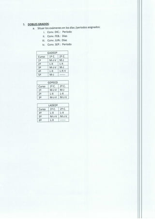 Horarios Provisionales