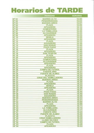 Horarios autobús de barrio de berja