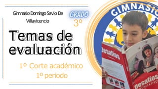 Temas de
evaluación
1º Corte académico
1º periodo
GimnasioDomingoSavioDe
Villavicencio
3º
 
