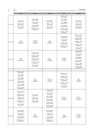 Núm. 30
Curs: 2022 - 23
Horari Anual Acrònim: 2BATB
dilluns dimarts dimecres dijous divendres
8:15 - 9:15
MAT II - RPUJ
(Aula 1BATA)
MACS II - ILOP
(Aula 2BATB)
GREC II - GGRA
(Aula 2BATC)
FISICA II - SOPER
(Aula 2BATB)
CTMA II - XPAR
(Aula LAB2)
LIT. CAS. - APER
(Aula SUPORT1)
GEOGRAFIA - JLOP
(Aula 2BATA)
MAT II - RPUJ
(Aula 1BATA)
MACS II - ILOP
(Aula 2BATB)
GREC II - GGRA
(Aula 2BATC)
TEC. IND. II - PESP
(Aula 2BATB)
BIO. II - XPAR
(Aula 2BATC)
ALE II - MMAR
(Aula SUPORT1)
FRA II - JARG
(Aula SUPORT2)
LIT. CAT. - JMON
(Aula SUPORT3)
HIST. ART - GBEN
(Aula 2BATA)
MAT II - RPUJ
(Aula 1BATA)
MACS II - ILOP
(Aula 2BATB)
GREC II - GGRA
(Aula 2BATC)
9:15 - 10:15
CAS
SPER
(Aula 2BATB)
HISTORIA
JLOP
(Aula 2BATB)
CAS
SPER
(Aula 2BATB)
FISICA II - SOPER
(Aula 2BATB)
CTMA II - XPAR
(Aula LAB2)
LIT. CAS. - APER
(Aula SUPORT1)
GEOGRAFIA - JLOP
(Aula 2BATA)
DIB. TEC. II - JCAS
(Aula 1BATA)
ELECTRO. - PESP
(Aula SUPORT1)
QUIMICA II - NVEN
(Aula 2BATB)
ECO. EMP. II - JJOR
(Aula 2BATA)
LLATI II - GGRA
(Aula 2BATC)
10:15 - 11:15
ANG
JAZU
(Aula 2BATB)
DIB. TEC. II - JCAS
(Aula 1BATA)
ELECTRO. - PESP
(Aula SUPORT1)
QUIMICA II - NVEN
(Aula 2BATB)
ECO. EMP. II - JJOR
(Aula 2BATA)
LLATI II - GGRA
(Aula 2BATC)
CAT
MSAL
(Aula 2BATB)
HISTORIA
JLOP
(Aula 2BATB)
TEC. IND. II - PESP
(Aula 2BATB)
BIO. II - XPAR
(Aula 2BATC)
ALE II - MMAR
(Aula SUPORT1)
FRA II - JARG
(Aula SUPORT2)
LIT. CAT. - JMON
(Aula SUPORT3)
HIST. ART - GBEN
(Aula 2BATA)
11:45 - 12:45
TEC. IND. II - PESP
(Aula 2BATB)
BIO. II - XPAR
(Aula 2BATC)
ALE II - MMAR
(Aula SUPORT1)
FRA II - JARG
(Aula SUPORT2)
LIT. CAT. - JMON
(Aula SUPORT3)
HIST. ART - GBEN
(Aula 2BATA)
CAT
MSAL
(Aula 2BATB)
HIST. FILO.
HLLO
(Aula 2BATB)
DIB. TEC. II - JCAS
(Aula TEC1)
ELECTRO. - PESP
(Aula SUPORT1)
QUIMICA II - NVEN
(Aula 2BATB)
ECO. EMP. II - JJOR
(Aula 2BATA)
LLATI II - GGRA
(Aula 2BATC)
ANG
JAZU
(Aula 2BATB)
12:45 - 13:45
DIB. TEC. II - JCAS
(Aula TEC1)
ELECTRO. - PESP
(Aula SUPORT1)
QUIMICA II - NVEN
(Aula 2BATB)
ECO. EMP. II - JJOR
(Aula 2BATA)
LLATI II - GGRA
(Aula 2BATC)
MAT II - RPUJ
(Aula 1BATA)
MACS II - ILOP
(Aula 2BATB)
GREC II - GGRA
(Aula 2BATC)
TEC. IND. II - PESP
(Aula 2BATB)
BIO. II - XPAR
(Aula 2BATC)
ALE II - MMAR
(Aula SUPORT1)
FRA II - JARG
(Aula SUPORT2)
LIT. CAT. - JMON
(Aula SUPORT3)
HIST. ART - GBEN
(Aula 2BATA)
HIST. FILO.
HLLO
(Aula 2BATB)
HIST. FILO.
HLLO
(Aula 2BATB)
13:45 - 14:45
FISICA II - SOPER
(Aula 2BATB)
CTMA II - XPAR
(Aula LAB2)
LIT. CAS. - APER
(Aula SUPORT1)
GEOGRAFIA - JLOP
(Aula 2BATA)
ANG
JAZU
(Aula 2BATB)
FISICA II - SOPER
(Aula 2BATB)
CTMA II - XPAR
(Aula LAB2)
LIT. CAS. - APER
(Aula SUPORT1)
GEOGRAFIA - JLOP
(Aula 2BATA)
TUT
MSAL
(Aula 2BATB)
HISTORIA
JLOP
(Aula 2BATB)
Grup 2n BAT B
 