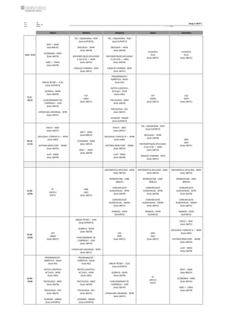 Núm. 28
Curs: 2023 - 24
Horari Anual Acrònim: 1BATC
dilluns dimarts dimecres dijous divendres
8:15 - 9:15
MAT I - ANIN
Aula BIBLIO)
ECONOMIA - ENEB
(Aula 1BATA)
GREC I - EMOL
(Aula 1BATB)
TEC. I ENGINYERIA - PESP
(Aula SUPORT3)
BIOLOGIA I - XPAR
(Aula 1BATB)
MATEMÀTIQUES APLICADES
A LES CCSS I - ANIN
(Aula 1BATA)
CREACIÓ LITERARIA - SPER
(Aula 1BATC)
TEC. I ENGINYERIA - PESP
(Aula SUPORT3)
BIOLOGIA I - XPAR
(Aula 1BATB)
MATEMÀTIQUES APLICADES
A LES CCSS I - ANIN
(Aula 1BATA)
CREACIÓ LITERARIA - SPER
(Aula 1BATC)
FILOSOFIA
HLLO
(Aula 1BATC)
FILOSOFIA
HLLO
(Aula 1BATC)
9:15 -
10:15
DIBUIX TÈCNIC I - JCAS
(Aula SUPORT3)
QUÍMICA - NVEN
(Aula 1BATB)
FUNCIONAMENT DE
L'EMPRESA I - JJOR
(Aula 1BATA)
LITERATURA UNIVERSAL - MTRI
(Aula 1BATC)
TUT
ARED
(Aula 1BATC)
PROGRAMACIÓ I
ROBÒTICA - XALM
(Aula IN1)
REPTES CIENTÍFICS
ACTUALS - XPAR
(Aula LAB2)
PSICOLOGIA - ARED
(Aula 1BATB)
PSICOLOGIA - IVIV
(Aula 1BATC)
ALEMANY - MMAR
(Aula SUPORT3)
CAT
HAMA
(Aula 1BATC)
CAS
SPER
(Aula 1BATC)
10:15 -
11:15
FISICA I - JBOC
(Aula 1BATC)
GEOLOGIA I CIÈNCIES A. I - XPAR
(Aula LAB2)
HISTORIA MON CONT. - MANE
(Aula 1BATA)
LLATI - EMOL
(Aula 1BATB)
MAT I - ANIN
(Aula BIBLIO)
ECONOMIA - ENEB
(Aula 1BATA)
GREC I - EMOL
(Aula 1BATB)
FISICA I - JBOC
(Aula 1BATC)
GEOLOGIA I CIÈNCIES A. I - XPAR
(Aula LAB2)
HISTORIA MON CONT. - MANE
(Aula 1BATA)
LLATI - EMOL
(Aula 1BATB)
TEC. I ENGINYERIA - PESP
(Aula SUPORT3)
BIOLOGIA I - XPAR
(Aula 1BATB)
MATEMÀTIQUES APLICADES
A LES CCSS I - ANIN
(Aula 1BATA)
CREACIÓ LITERARIA - SPER
(Aula 1BATC)
ANG
JAZU
(Aula 1BATC)
11:45 -
12:45
EF
LARU12
(PATI)
ANG
JAZU
(Aula 1BATC)
MATEMÀTICA APLICADA - ANIN
(Aula 1BATA)
BIOMEDICINA - LABA
(BIBLIO)
COMUNICACIÓ
AUDIOVISUAL - MTRI
(Aula 1BATB)
COMUNICACIÓ
AUDIOVISUAL - OMOR
(Aula 1BATC)
FRANCÈS - VPOR
(SUPORT3)
MATEMÀTICA APLICADA - ANIN
(Aula 1BATA)
BIOMEDICINA - LABA
(BIBLIO)
COMUNICACIÓ
AUDIOVISUAL - MTRI
(Aula 1BATB)
COMUNICACIÓ
AUDIOVISUAL - OMOR
(Aula 1BATC)
FRANCÈS - VPOR
(SUPORT3)
MATEMÀTICA APLICADA - ANIN
(Aula 1BATA)
BIOMEDICINA - LABA
(BIBLIO)
COMUNICACIÓ
AUDIOVISUAL - MTRI
(Aula 1BATB)
COMUNICACIÓ
AUDIOVISUAL - OMOR
(Aula 1BATC)
FRANCÈS - VPOR
(SUPORT3)
12:45 -
13:45
CAT
HAMA
(Aula 1BATC)
DIBUIX TÈCNIC I - JCAS
(Aula SUPORT3)
QUÍMICA - NVEN
(Aula 1BATB)
FUNCIONAMENT DE
L'EMPRESA I - JJOR
(Aula 1BATA)
LITERATURA UNIVERSAL - MTRI
(Aula 1BATC)
CAS
SPER
(Aula 1BATC)
ANG
JAZU
(Aula 1BATC)
FISICA I - JBOC
(Aula 1BATC)
GEOLOGIA I CIÈNCIES A. I - XPAR
(Aula LAB2)
HISTORIA MON CONT. - MANE
(Aula 1BATA)
LLATI - EMOL
(Aula 1BATB)
13:45 -
14:45
PROGRAMACIÓ I
ROBÒTICA - XALM
(Aula IN1)
REPTES CIENTÍFICS
ACTUALS - XPAR
(Aula LAB2)
PSICOLOGIA - ARED
(Aula 1BATB)
PSICOLOGIA - IVIV
(Aula 1BATC)
ALEMANY - MMAR
(Aula SUPORT3)
PROGRAMACIÓ I
ROBÒTICA - XALM
(Aula IN1)
REPTES CIENTÍFICS
ACTUALS - XPAR
(Aula LAB2)
PSICOLOGIA - ARED
(Aula 1BATB)
PSICOLOGIA - IVIV
(Aula 1BATC)
ALEMANY - MMAR
(Aula SUPORT3)
DIBUIX TÈCNIC I - JCAS
(Aula SUPORT3)
QUÍMICA - NVEN
(Aula 1BATB)
FUNCIONAMENT DE
L'EMPRESA I - JJOR
(Aula 1BATA)
LITERATURA UNIVERSAL - MTRI
(Aula 1BATC)
EF
LARU12
(PATI)
MAT I - ANIN
(Aula BIBLIO)
ECONOMIA - ENEB
(Aula 1BATA)
GREC I - EMOL
(Aula 1BATB)
Grup 1r BAT C
 