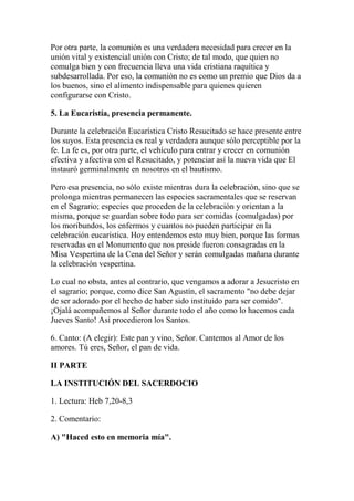 Hora santa delante del santísimo