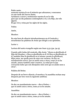 Hora santa delante del santísimo