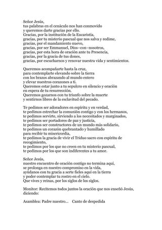 Hora santa delante del santísimo